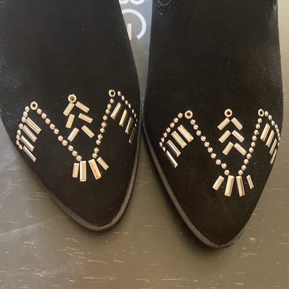 BCBGeneration | NIB Black Ankle Boots with Silver Studs + Buckle - Picture 2 of 11